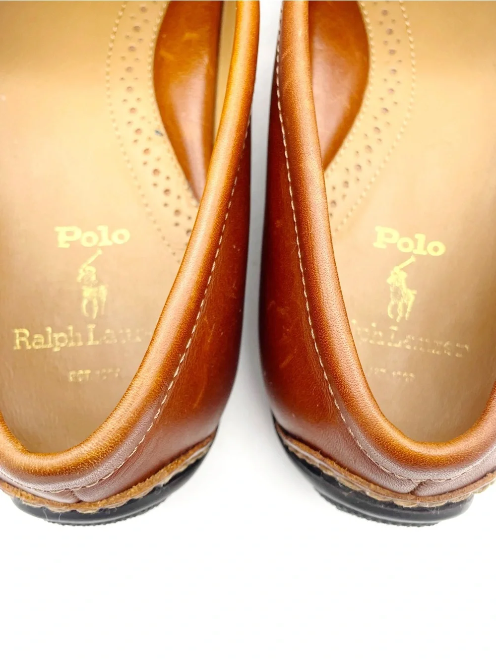 Polo Ralph Lauren Riali Driver Loafers Mens 10.5D Brown Leather Preppy Moc Shoes